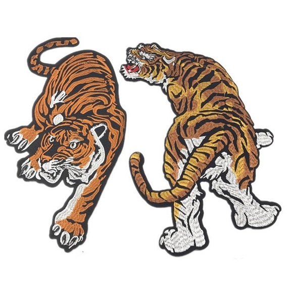 Pair of Large Tiger Iron on Patch - Picture 6 of 10